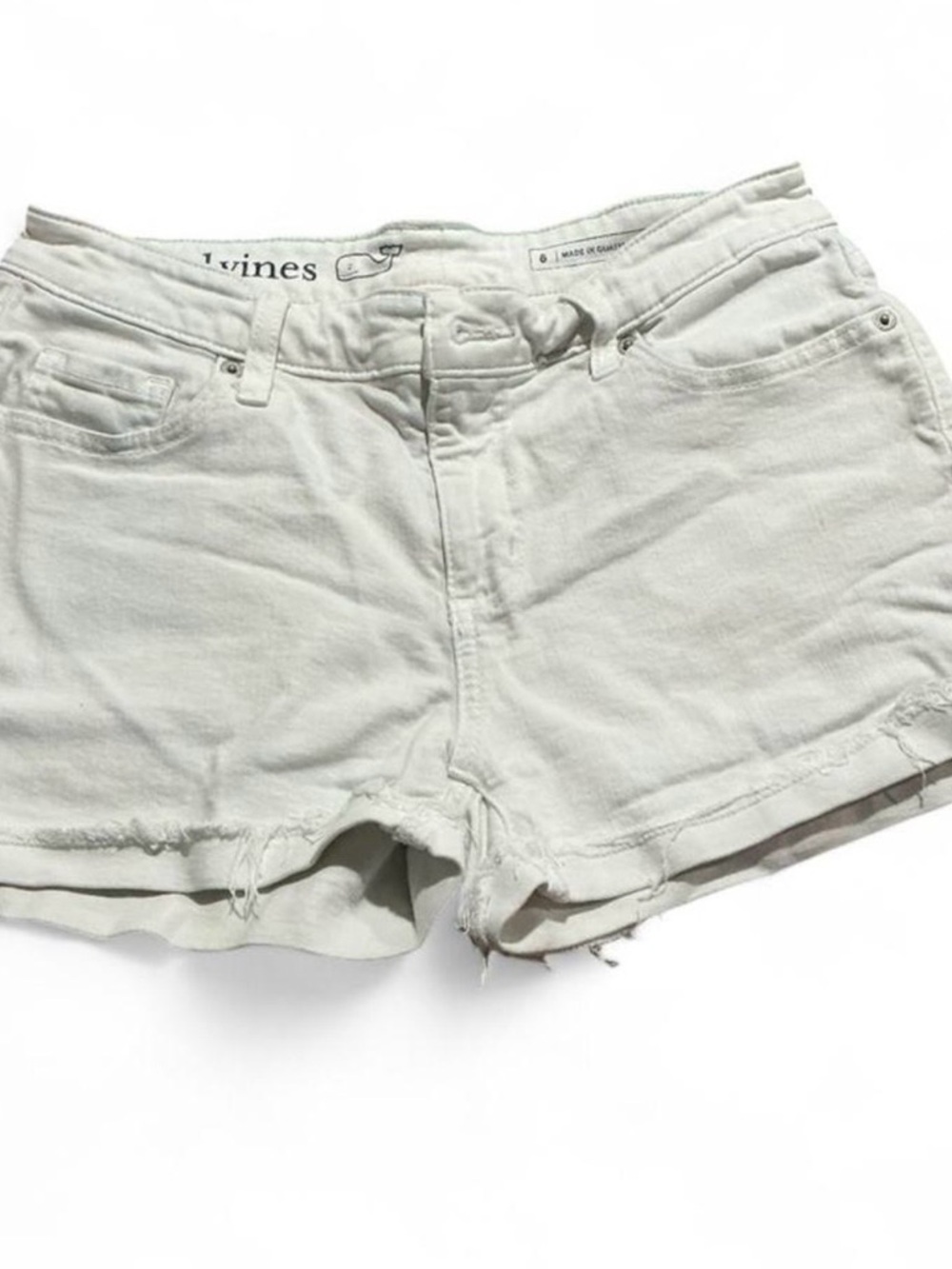 Vineyard Vines White Denim Cutoff Shorts Womens Sz 6 Summer Festival